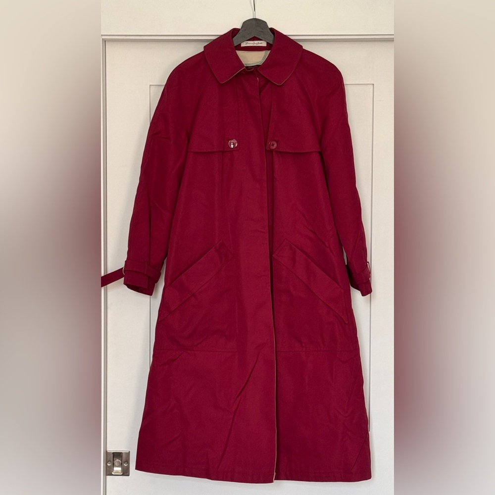Classic Maroon Misty Harbor Trench Coat